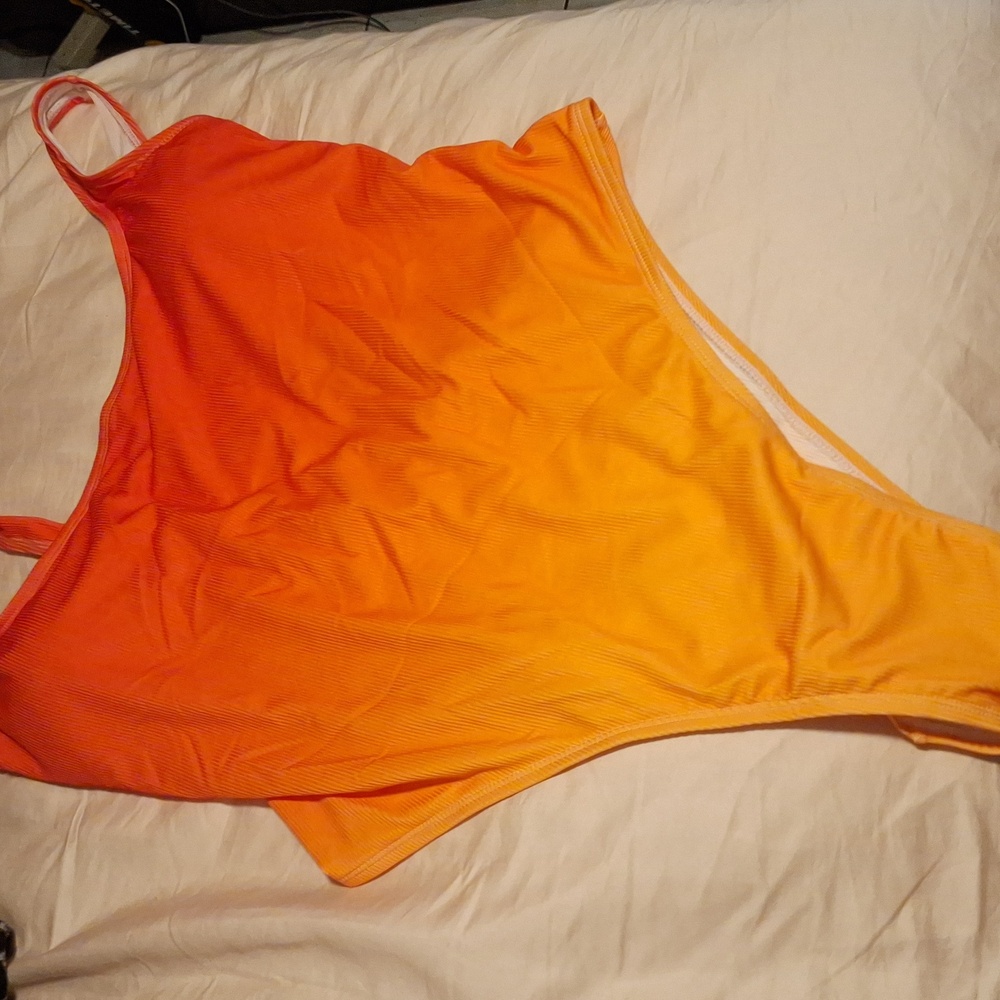 Lillian Ombre 1 Piece Swimsuit - Orange/combo - 1X - Picture 5 of 12